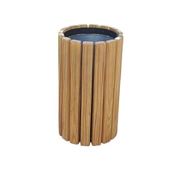 Урна цилиндрическая в деревянной обрешетке лиственница