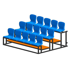 Трибуна мобильная 3 ряда сиденья пластиковые на 15 мест