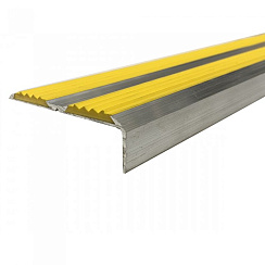 Уголок алюминиевый с двойной резиновой вставкой, 68*23мм