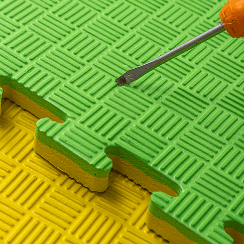 Будо-маты спортивные — 30 мм, жёлтый/зелёный