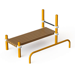 Лавочка Воркаут для пресса с упором для ног и перекладиной SP WRK-35_76mm